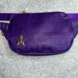 Jeffree Star Purple Crossbody Bag with Elegant Gold Hardware